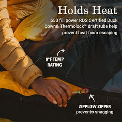 PEAK1™ 0°F Mummy Down Sleeping Bag - Long