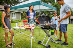 Compact Roll-Top Aluminum Camping Table