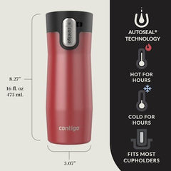 Contigo® West Loop 3.0 Stainless Steel Travel Mug with AUTOSEAL® Lid, 16oz, 2-Pack