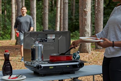 Deluxe Tabletop Propane 2-in-1 Grill/Stove, 2-Burner
