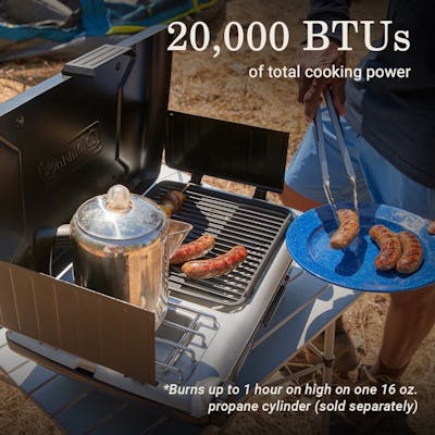Classic 2-in-1 Camping Grill/Stove, Black